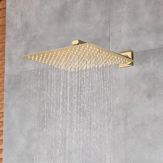 Regendouchekop Vierkant 12 inch Goud