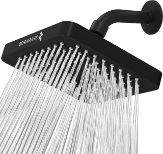 Regendouchekop vierkant 15 cm mat zwart