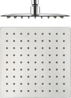 Regendouchekop vierkant 20x20 cm geborsteld zilver
