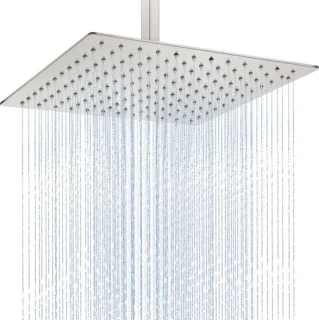 Regendouchekop Vierkant 30 cm Geborsteld Nikkel