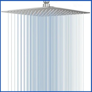 Regendouchekop vierkant 8 inch zilver