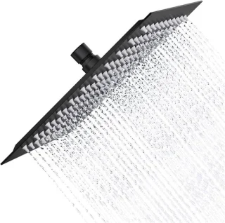 Regendouchekop vierkant mat zwart 40 cm