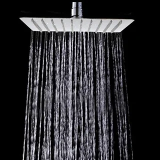 Regendouchekop vierkant - plafond douchekop - ultra dun design - 10 inch - zilver