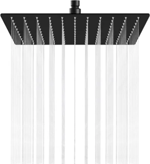 Regendouchekop vierkant rvs 25 cm mat zwart