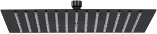 Regendouchekop vierkant RVS 25 x 25 cm zwart