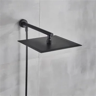 Regendouchekop wandmontage 20 cm mat zwart