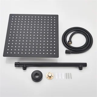 Regendouchekop wandmontage 20 cm mat zwart
