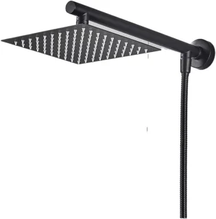 Regendouchekop wandmontage 30 cm mat zwart