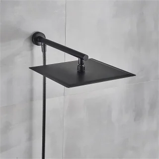 Regendouchekop wandmontage 30 cm mat zwart