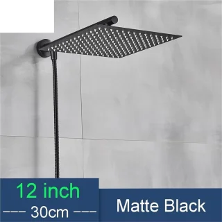 Regendouchekop wandmontage 30 cm mat zwart