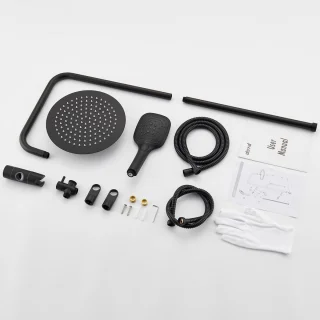Regendouchekop Zwart RVS