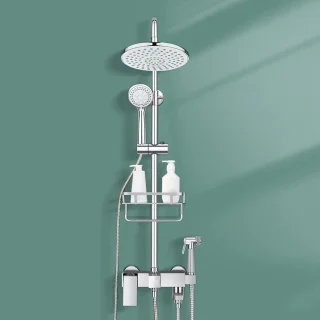 Regendouchekraan set messing, 1.5 meter slang, chroom