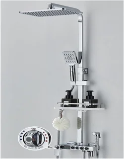 Regendouchekraan set thermostatisch chroom