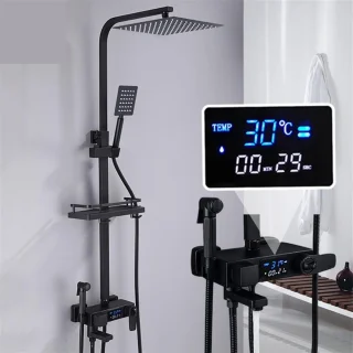 Regendouchepaneel met thermostatische kraan Doucheset