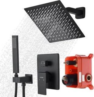 Regendoucheset 10 inch Mat Zwart