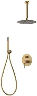 Regendoucheset 25 cm Geborsteld goud