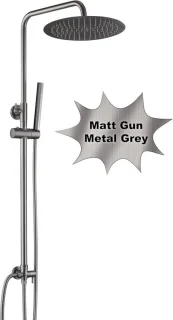 Regendoucheset 30 cm Gunmetal Grijs