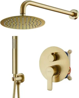 Regendoucheset 8 inch - Geborsteld Goud