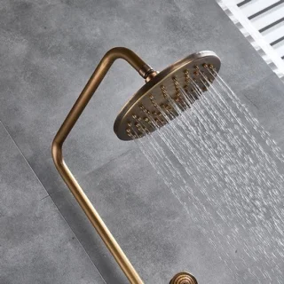 Regendoucheset antiek messing