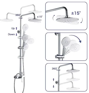 Regendoucheset Chroom