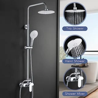 Regendoucheset Chroom