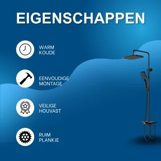 Regendoucheset Douchekolom (Wandmontage) met Mengkraan