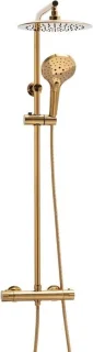Regendoucheset Goud 25 cm met Thermostaatkraan