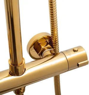 Regendoucheset Goud 25 cm met Thermostaatkraan