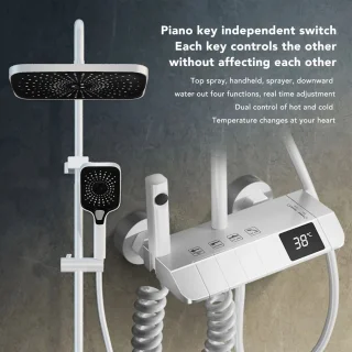 Regendoucheset Inbouw RVS Wit Met Handdouche