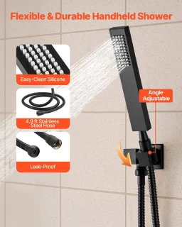 Regendoucheset Inbouwdouchesysteem 40 cm Matzwart