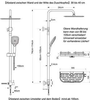 Regendoucheset Mat Zwart