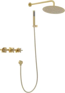 Regendoucheset met handdouche 25 cm goud