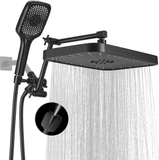 Regendoucheset met handdouche 355 cm mat zwart