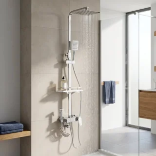Regendoucheset met handdouche en glijstangset, verchroomd