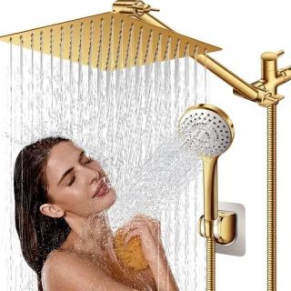 Regendoucheset met handdouche - goud