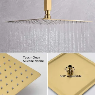 Regendoucheset Plafondmontage 305 cm Champagne Brons