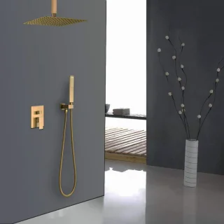Regendoucheset Plafondmontage 305 cm Champagne Brons