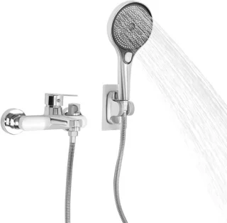Regendoucheset Ronde Kop Zilver