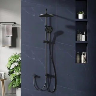 Regendoucheset RVS Zwart
