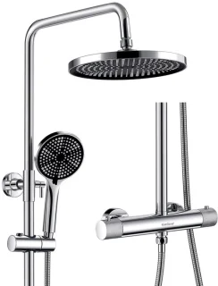 Regendoucheset thermostatisch RVS 25 cm met handdouche