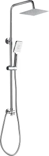 Regendoucheset vierkant 20x20 cm zilver