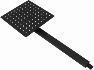 Regendoucheset vierkant messing wandmontage zwart mat