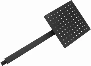 Regendoucheset vierkant messing wandmontage zwart mat