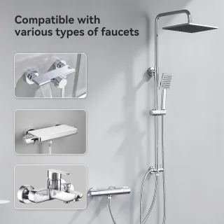 Regendoucheset Vierkante Douchekop 25x25 cm