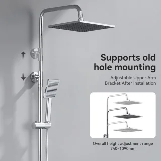 Regendoucheset Vierkante Douchekop 25x25 cm