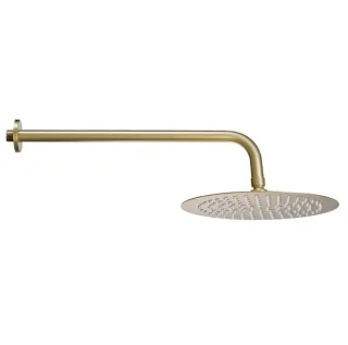 Regendoucheset Wandgemonteerd 25,4 cm Geborsteld Goud