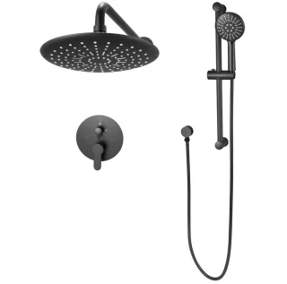 Regendoucheset Wandmontage 23 cm Mat Zwart