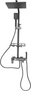 Regendoucheset wandmontage 85-120 cm zwart