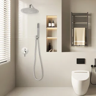 Regendoucheset Wandmontage Ronde 25,4 cm Chroom