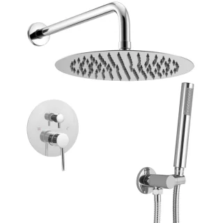 Regendoucheset Wandmontage Ronde 25,4 cm Chroom